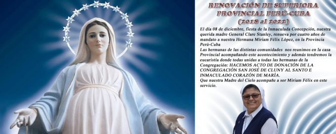 RENOVACIÓN DE SUPERIORA PROVINCIAL